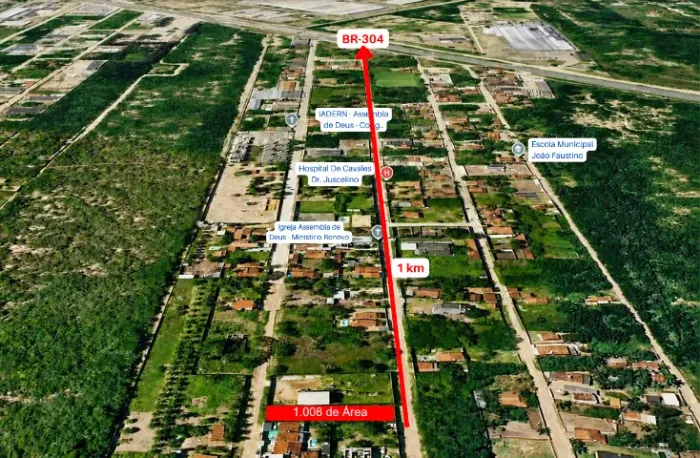 Terreno à venda em Macaíba/RN, no Distrito Industrial, com 1.008 m² e duas frentes