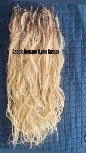Cabelo humano mega hair loiro Russo