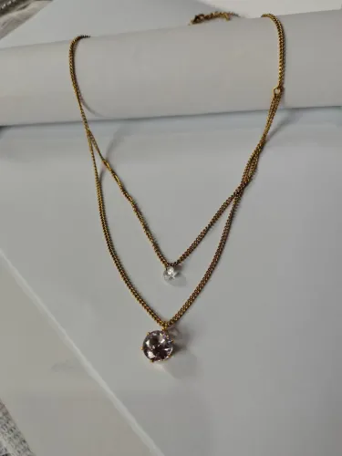 Cordão de aço inoxidável dourado