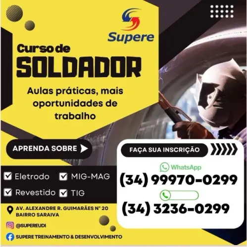 CURSO DE SOLDAGEM - MIG, MAG, TIG, ELETRODO REVESTIDO