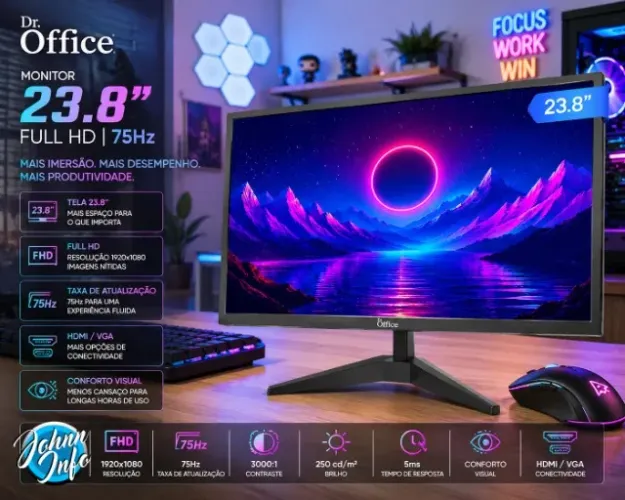 Monitor Dr. Office, 23.8 Pol, Full Hd, 75Hz, HDMI/VGA