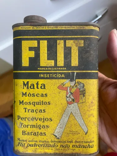 Lata flit + prendedor de papel super flit esso anos 50 raro