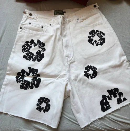 Bermuda Jeans Denim Tears Branca