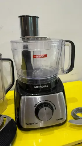 Multiprocessador Mondial Turbo Chef 1000W - 3 em 1 (Completo e Conservado)