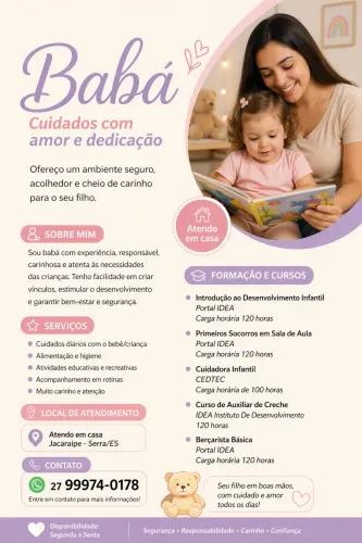 babá disponível Jacaraípe na Serra