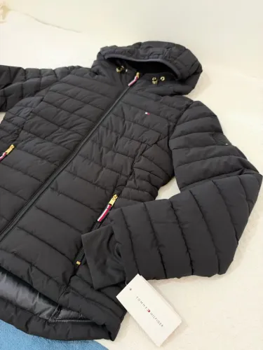 Jaqueta Puffer Tommy Hilfiger Preta S/P Original Nova