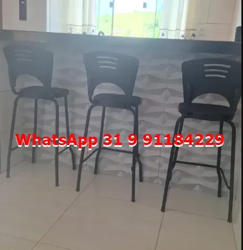 Banquetas altas novas cor preta 70 cm Frete grátis para BH