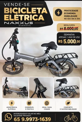 Bicicleta elétrica infantil juvenil seminova