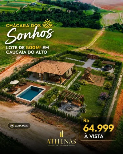500M² PARA CHÁCARAS EM CAUCAIA DO ALTO COM LAGO DE PESCA