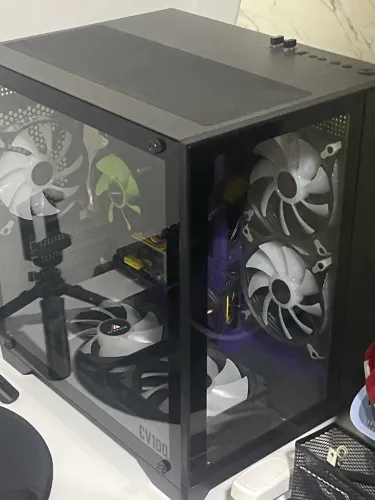 Gabinete Gamer Aquário Mancer CV100 Purple Edition,Mid-Tower,C/7 Fans,Preto,CV100