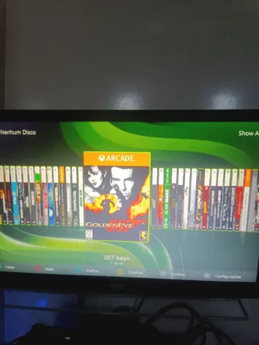 Xbox 360 super slim + 66 jogos + 2 controles originais sem fio