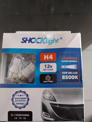 Par lâmpada Super Branca H4 8500k 12v 60/55w Shocklight carro farol lâmpada melhor philips