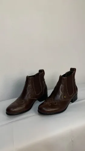 Bota couro feminina marrom | Pelicatto 34 (C-057)
