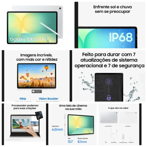 Tablet Samsung Galaxy Tab S10 FE+ Plus 128GB / 8GB + S Pen e Capa Original (Na Caixa)