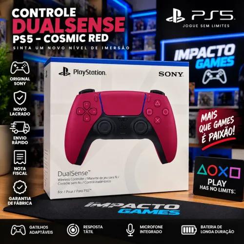 Controle PS5 DualSense Cosmic Red Original Sony - Novo Lacrado