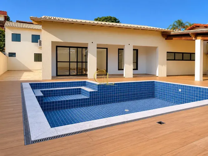 Casa linear no condomínio Vilarejo com 510 m².