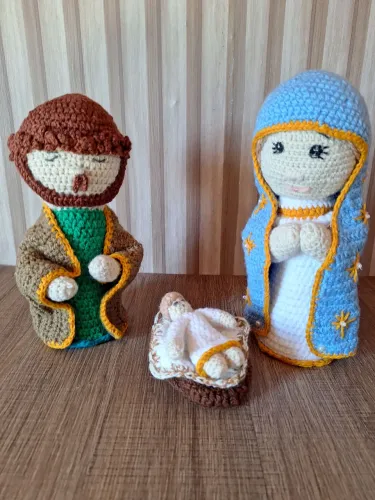 Presépio de Natal em crochê amigurumi