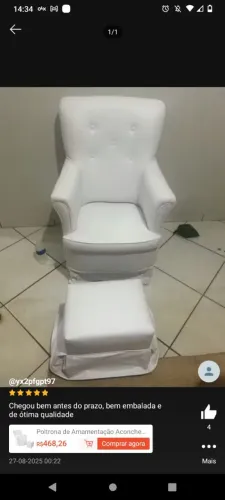 Cadeira amamentação rose bebe