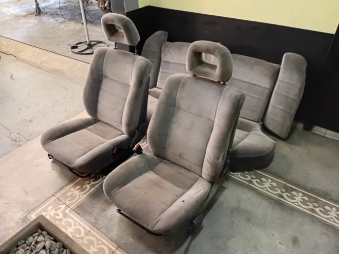 Jogo De Banco Tecido Chevrolet Omega Gls 1993 Leia Cinza