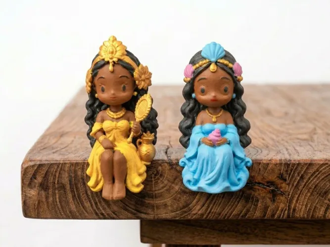 Mini Orixás Oxum e Iemanjá