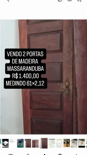 VENDO 2 PORTAS DE MADEIRA MASSARANDUBA COM FECHADURA