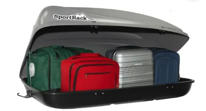 Bagageiro de Teto Sport Rack 370L Cinza | Baú de Teto | Semi novo