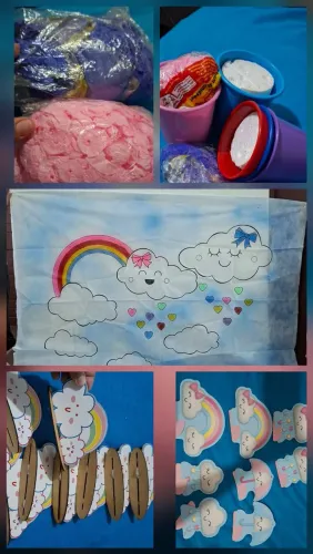 Vendo kit para decorar sua festa tema CHUVA DE BÊNÇÃOS/ ARCO-ÍRIS  R$ 80,00