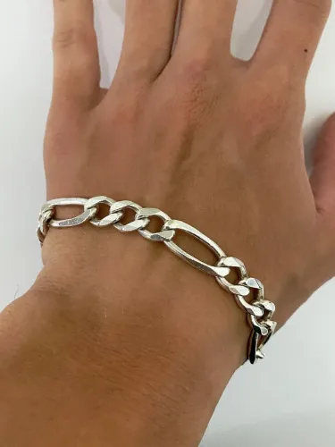 Pulseira de prata 3x1, 9mm maciça
