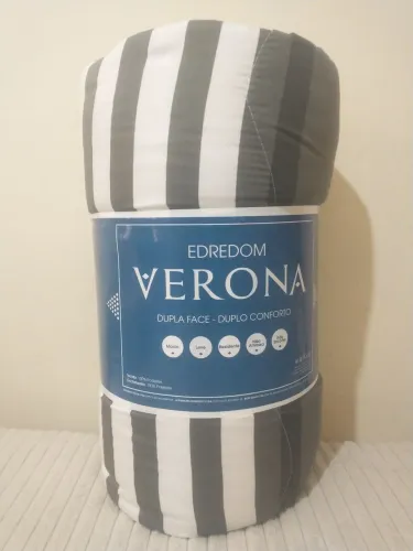 Edredom Casal Verona Dupla Face 100% Poliéster Novo