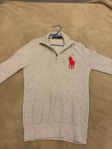 Suéter/ Quarter zip  Polo Ralph Lauren Half Zip Big Pony cinza mescla?