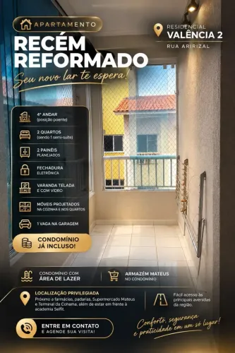 APARTAMENTO RECÉM-REFORMADO | RESIDENCIAL VALÊNCIA 2