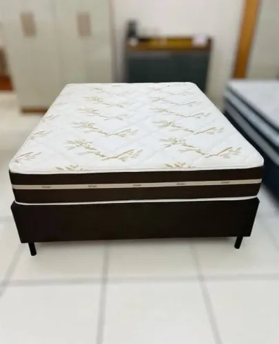 Base Box Casal Classic Marrom + Colchão Classic