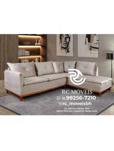 Sofá de Canto Malibu 2,60x2,00m | Linho Premium | Conforto Total