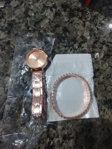 Relógio mais pulseira feminina