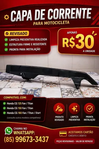 Capa de corrente para motocicleta Honda CG, peça usada em ótimo estado.