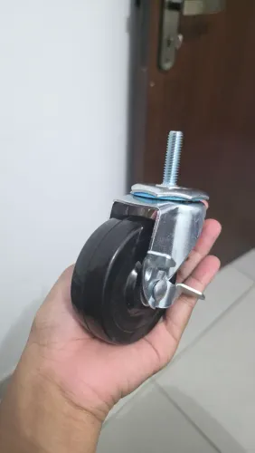 KIT 4 RODÍZIOS Rodas com trava para estante aramada duratec de aço 