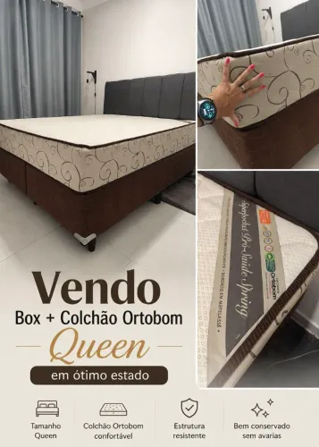 Vendo Colchão + Box Queen Ortobom