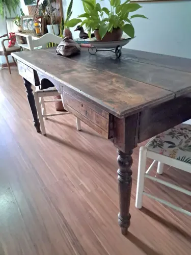 Mesa colonial madeira maciça 