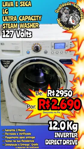 LAVA E SECA LG 12.Kg Ultra Capacity Entrega Grátis* Garantia 