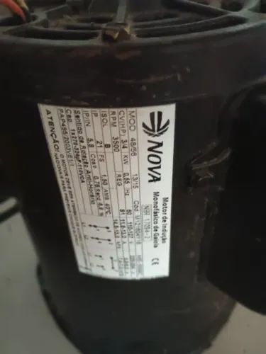 motor nova eletrico 15 cv 2 polos monofasico mod 56