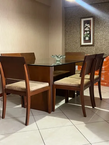 Mesa de vidro 6 lugares