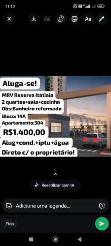 Apartamento mobiliado MRV - 2 quartos - Reserva Itatiaia - Acesso Oeste