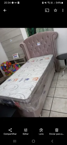 Venso uma linda cama box com colchão e cabeceira novinha com 70% de desconto do valor