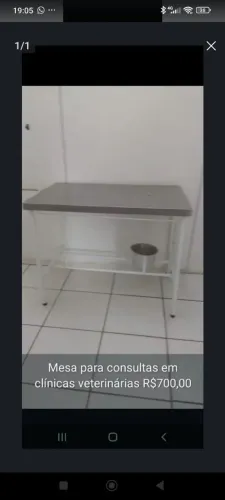 Mesa para consulta veterinária
