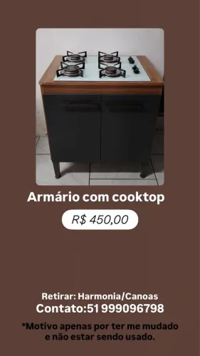 Armário com cooktop