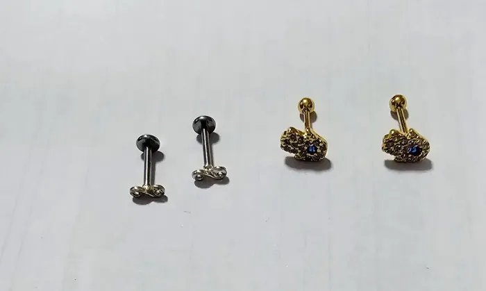 Kit Alargador para orelha 1mm mão grega e infinito com pedras novo