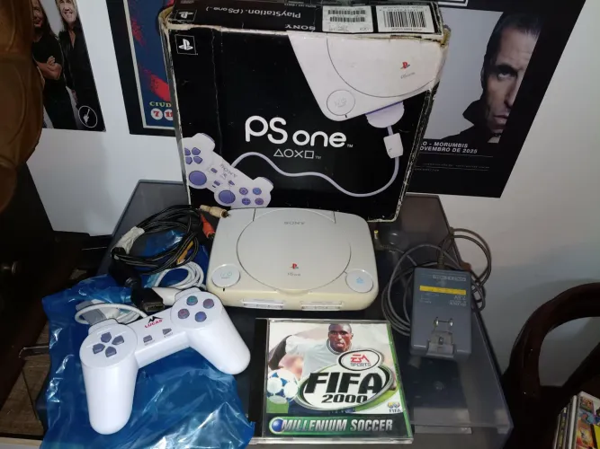 Playstation One Slim Funcionando controle novo