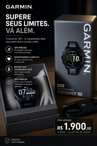 Garmin forerunner 165, tela amoled tátil