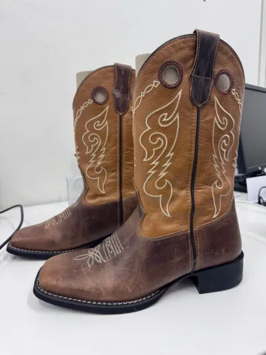 (NOVA! / TAM: 42) BOTA BOTINA TEXANA COUNTRY EM COURO