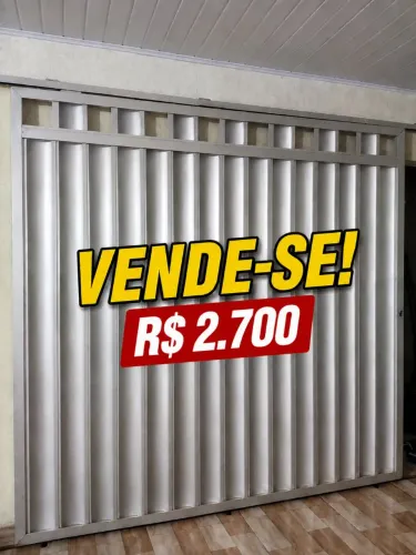 PORTÃO DE ALUMÍNIO COMPLETO - JÁ COM TRILHOS, ROLDANAS E FECHAMENTO